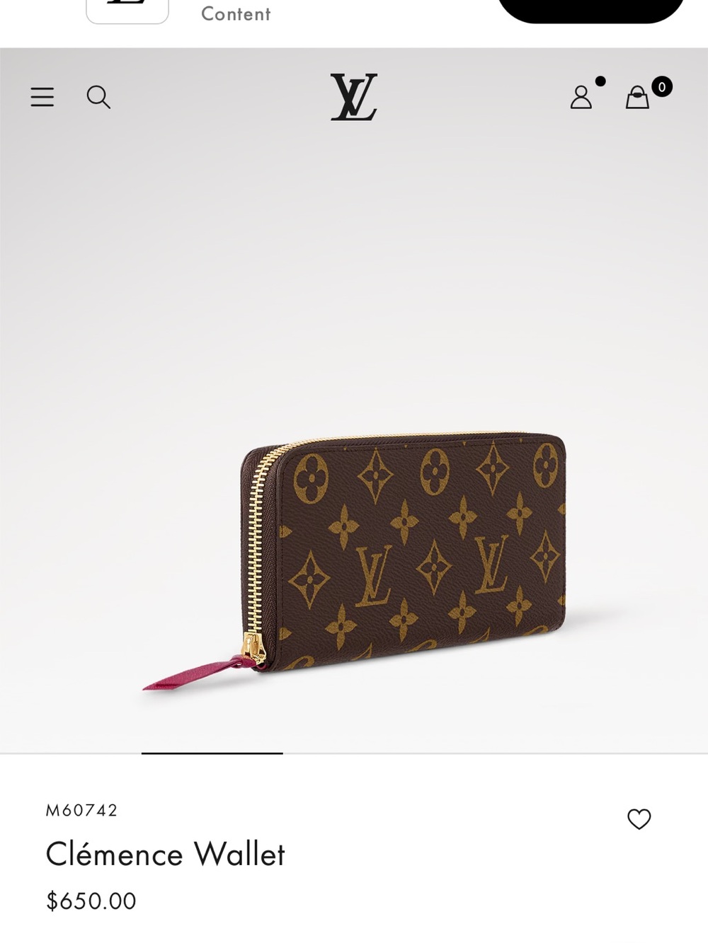 Louis Vuitton Monogram Canvas Long Zip Wallet
